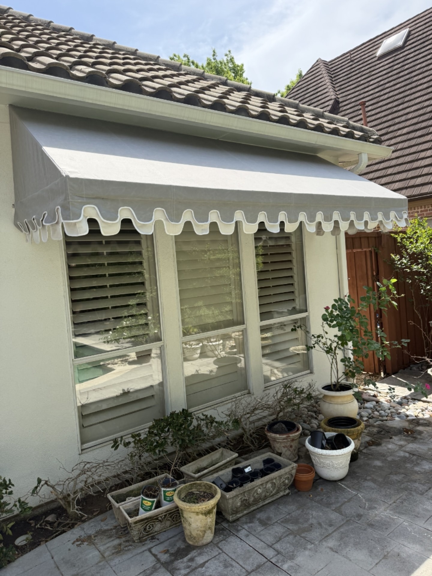 Residential awning installation